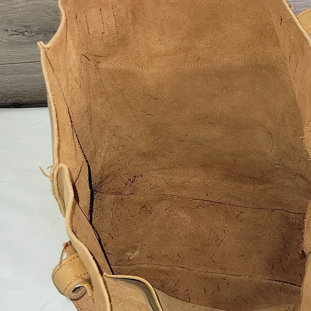 Abel Local and Global Brown Leather Tote Shoulder Bag Handbag